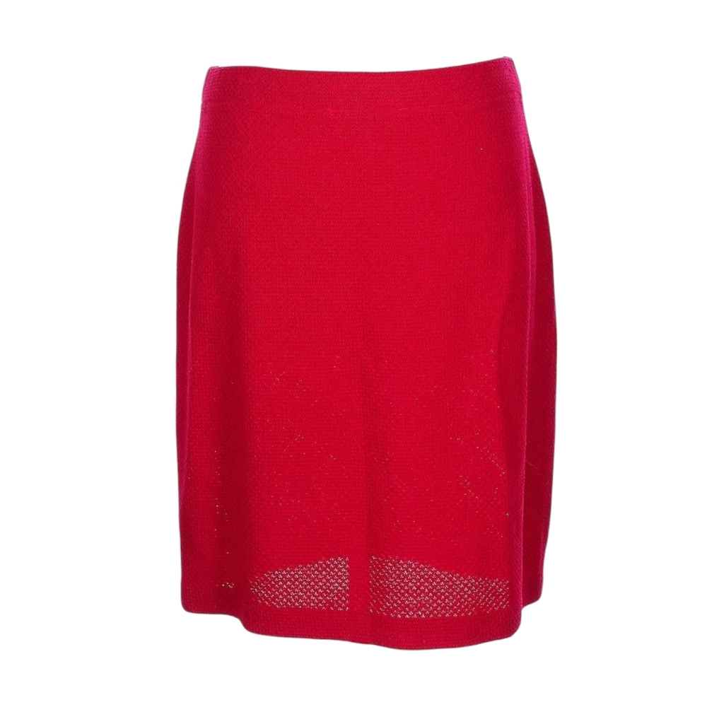 ST. JOHN Red Knit Skirt